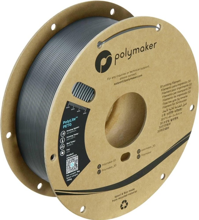 Produktbild Polymaker PolyLite PETG (PETG, 1.75 mm, 1000 g, Grau)