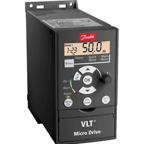 Danfoss VLT FC51 0,18kW IP20,C1 filter 15m, uden betjeningspanel, udslagsblanketter, Thermostat, Schwarz