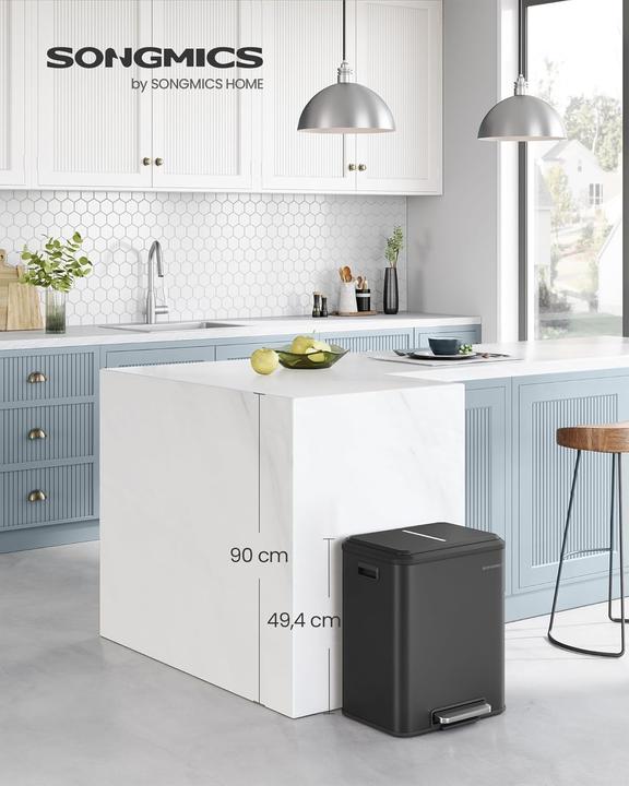 Produktbild Songmics LTB544B02 Mülltrennsystem mit 2 Fächern (30 l)