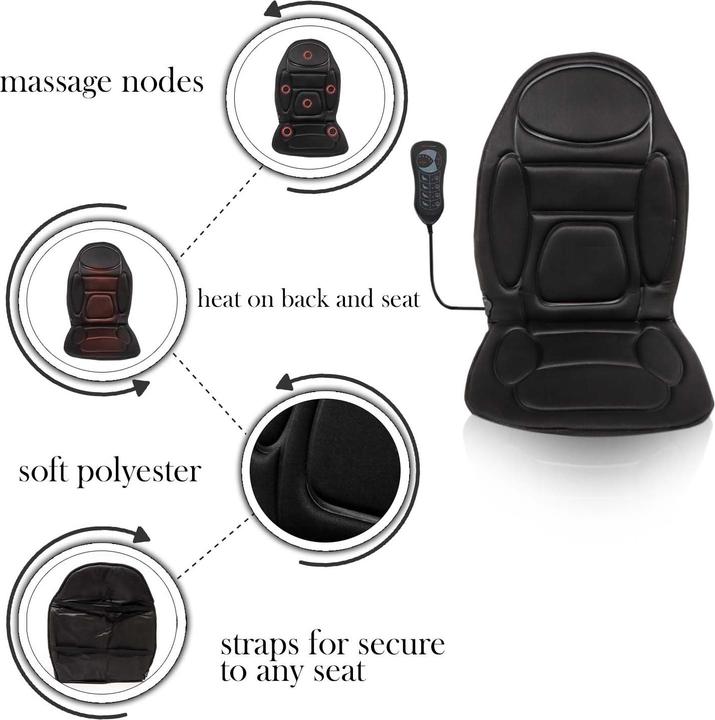 Produktbild Wiltec Massageauflage Auto Wärmefunktion 5 Motoren Massagematte Betrieb mit 12V (Gartenmaschinen Aufsatz)