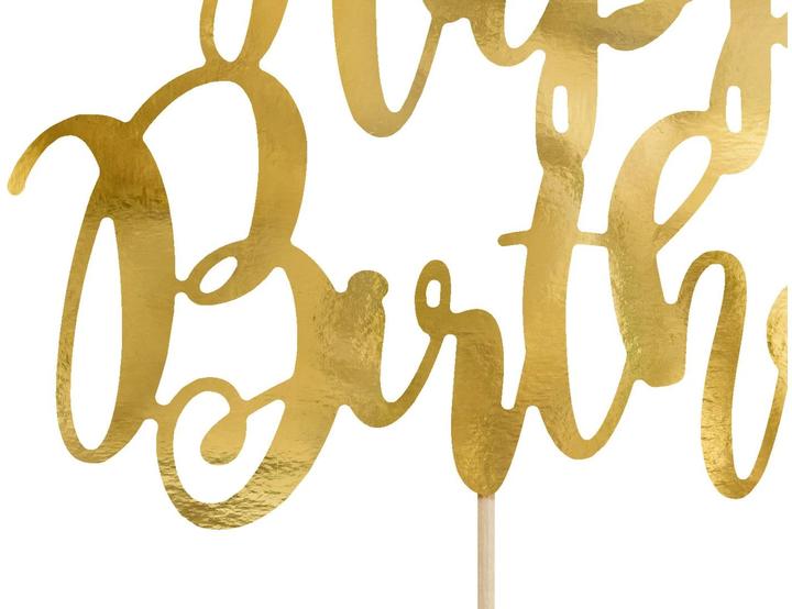 Immagine prodotto Partydeco Cake Topper Buon Compleanno Oro (1 Pezzo/i)