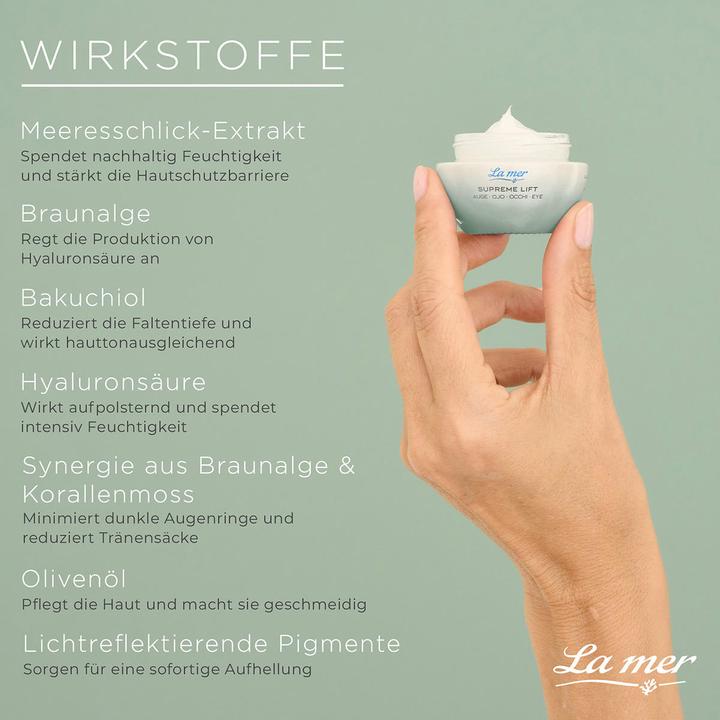 Actual product image La Mer Supreme Lift Anti Age Cream Eyes without perfume 15 ml (Eye Care Cream, 15 ml, Day + Night)