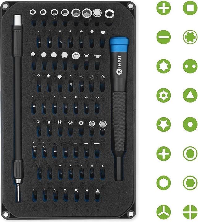 Produktbild iFixit Mako Precision Bit Set (Innensechsrund TX, Schraubschlitz, Sechskant (hexagonal), Tri-Wing)