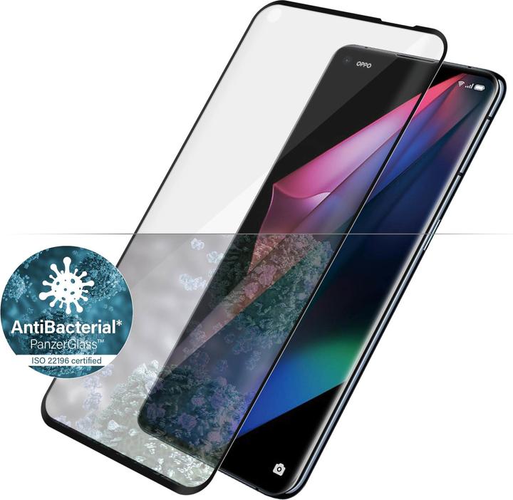 Produktbild PanzerGlass Oppo Find X3 Neo Case Friendly Antibakteriell black (1 Stück, Oppo Find X3 Neo, Oppo Find X5)