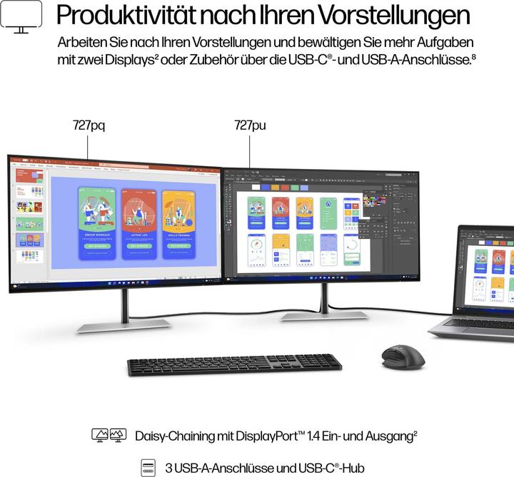 Image du produit HP Series 7 Pro 727pq 68,58cm 27pouces QHD Moniteur DP HDMI (UE) (2560 x 1440 pixels, 27")