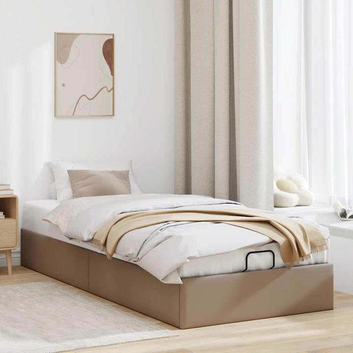 Actual product image VidaXL Ottoman bed without mattress white 140x200 cm faux leather (140 x 200)