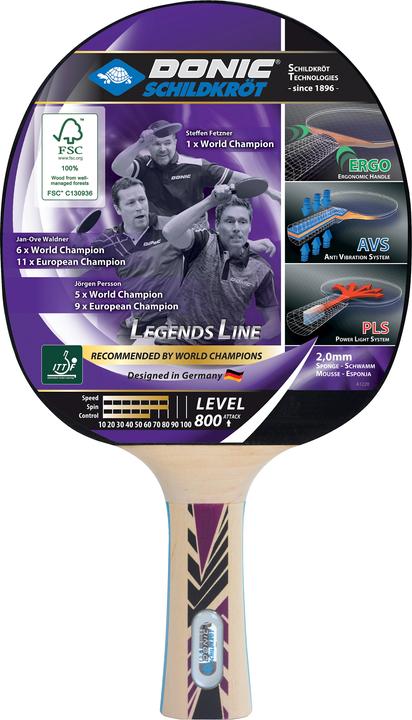 Actual product image Donic Schildkröt Legends 800 Table Tennis Bat