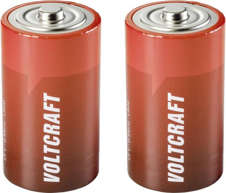 Immagine prodotto Voltcraft LR20 Mono (D) batteria alcalina al manganese 18000 mAh 1,5 V 2 pz. (2 pz., D, 18000 mAh)