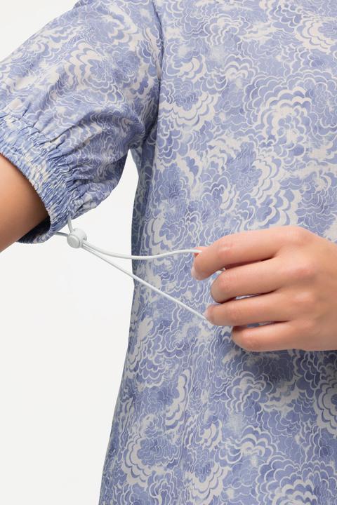 Immagine prodotto Ulla Popken Blusa dal taglio svasato in cotone biologico con scollo a girocollo e maniche a 3/4 (46, 48)