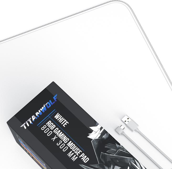 Immagine prodotto Titanwolf Tappetino per mouse da gioco RGB, tappetino per mouse XL 800 x 300 mm migliora la precisione e la (XL)