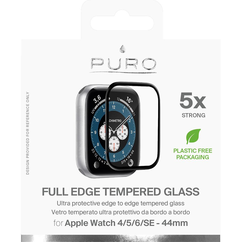 Thumbnail - Bigben Connected PUROAWTG44BF smart wearable accessory Screen protector Black, Transparent Tempered glass, Smartwatch Zu...