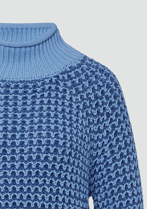 Produktbild s.Oliver Strickpullover Gemusterter Strickpullover mit Stehkragen im Relaxed Fit (46)