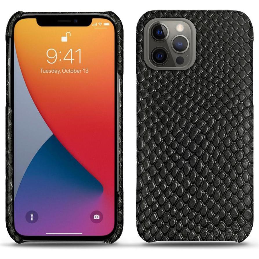 Noreve Lederschutzhülle (Apple iPhone 13 Pro Max), Smartphone Hülle, Schwarz