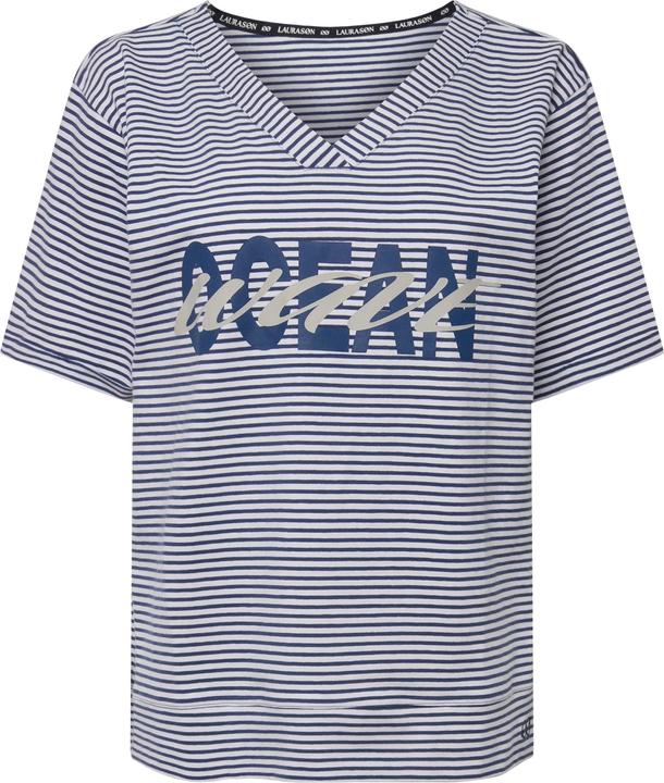 Immagine prodotto Laurasøn T-shirt con righe, scollo a V, maniche corte e OEKO-TEX Made in Green (L)