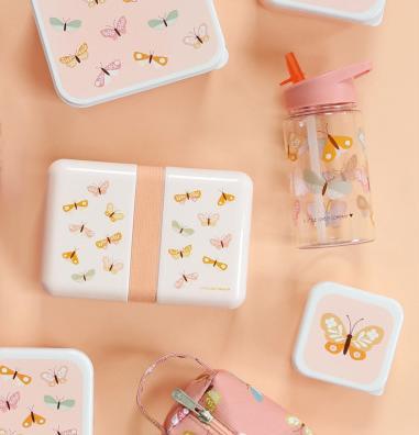 Produktbild A Little Lovely Company Lunchbox Schmetterling SBBUPI47 rosa 18x6x12cm