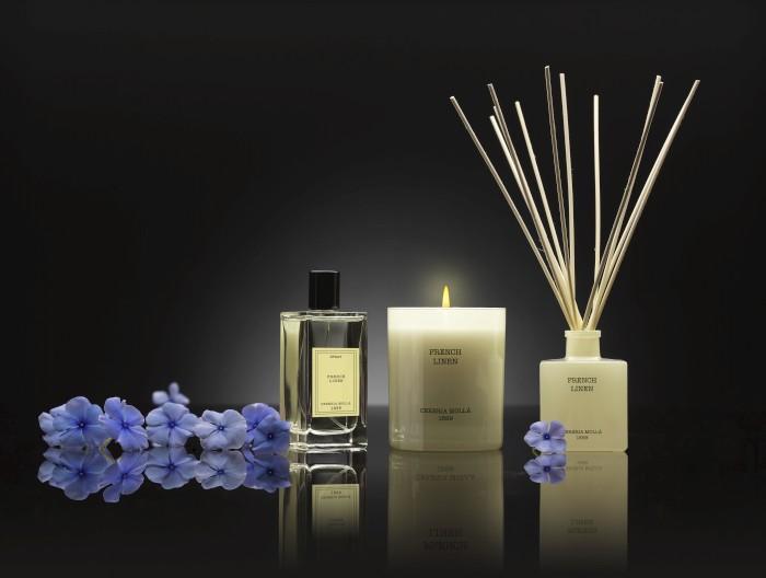 Productafbeelding Cereria Molla boutique-bougie Plantaardige Was Glas Franse Lavendel Linnen (230 g)