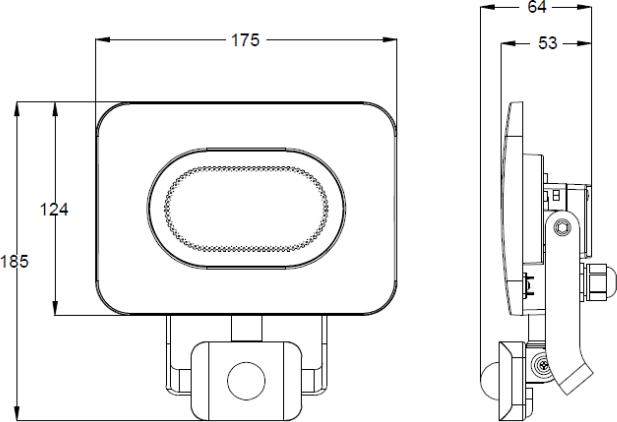 Actual product image Tracon SMD LED floodlight with motion detector (2700 lm, IP65)