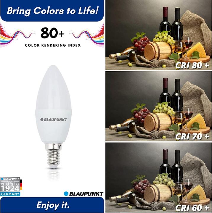 Image du produit Blaupunkt Ampoule LED E14 - Bougie - 7W - Blanc chaud 2700K - Ampoules à Led - Pack de 4 (E14, 595 lm, 4x)