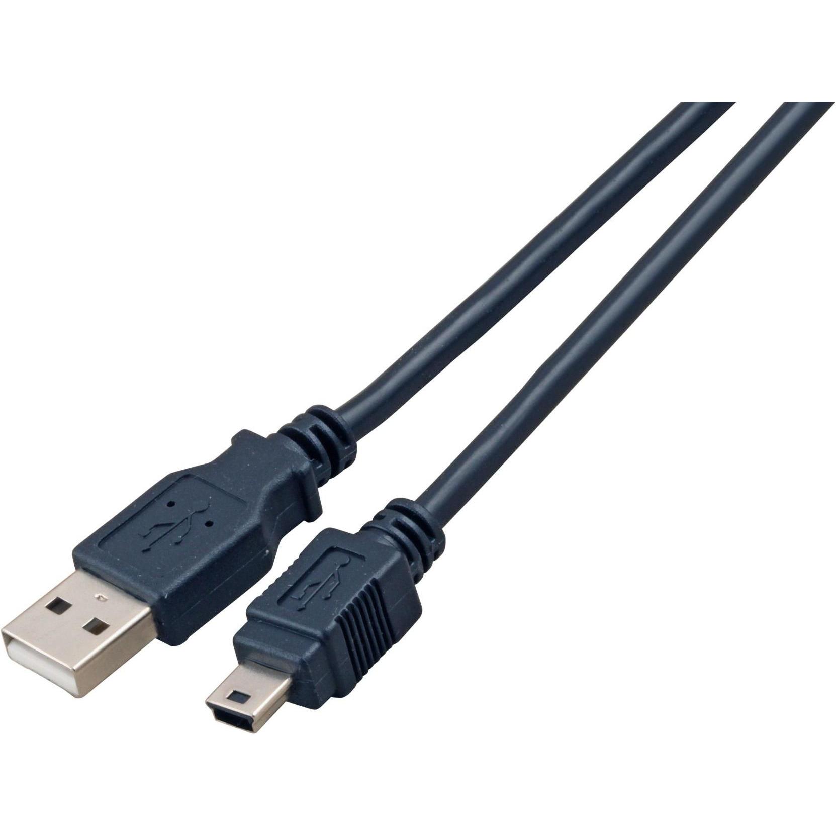 EFB Elektronik USB2.0 Anschlusskabel A-Mini B (5polig), St.-St., 1,5m, schwarz, Classic Umspritzt, geschirmt, Farbe (1.5...