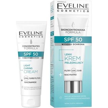 Eveline, Sonnencreme, Lekki Feuchtigkeitscreme Spf50 Niacinamid für fettige Haut und Mischhaut 30ml (Sonnencreme, SPF 50...