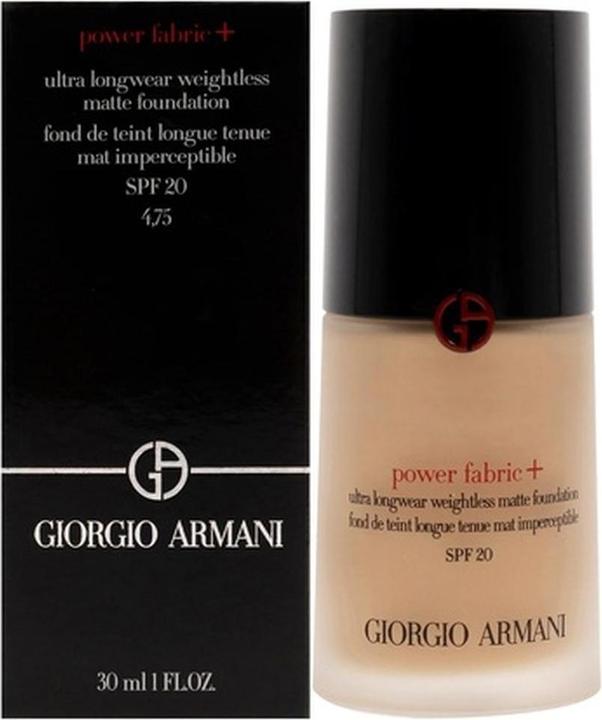 Actual product image Giorgio Armani Matt Makeup Power Fabric + ( Ultra Longwear Weightless Matte Foundation) 30ml - Shade: 4.75 (Camel)