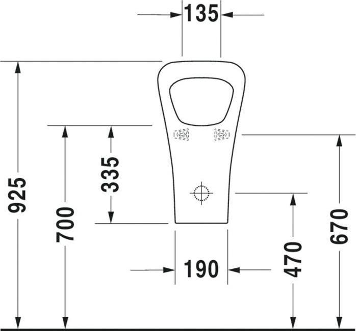 Actual product image Duravit Urinal DURASTYLE DRY 300x340mm, waterless, without fly white