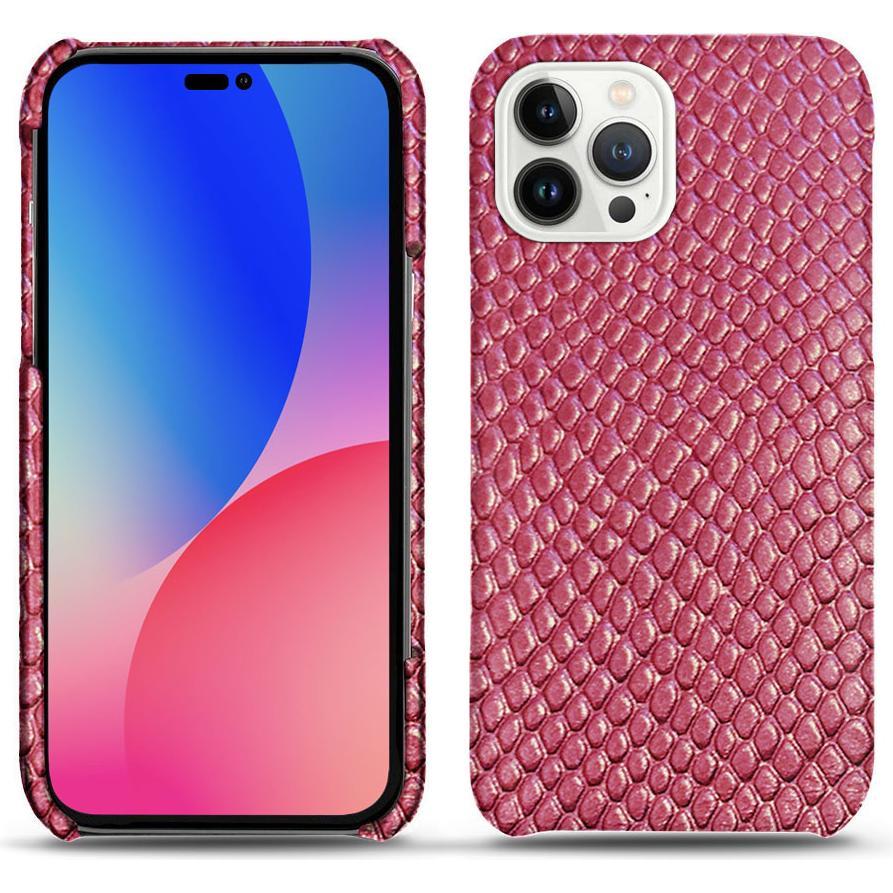 Noreve Lederschutzhülle (Apple iPhone 14 Pro Max), Smartphone Hülle, Rosa