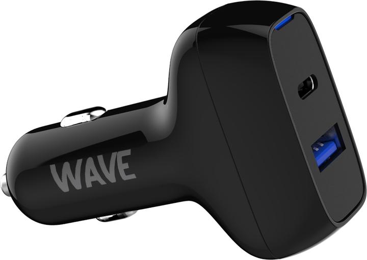 Produktbild Wave Autolaturi, 1 x USB Type-C + 1 x USB-A +, Musta