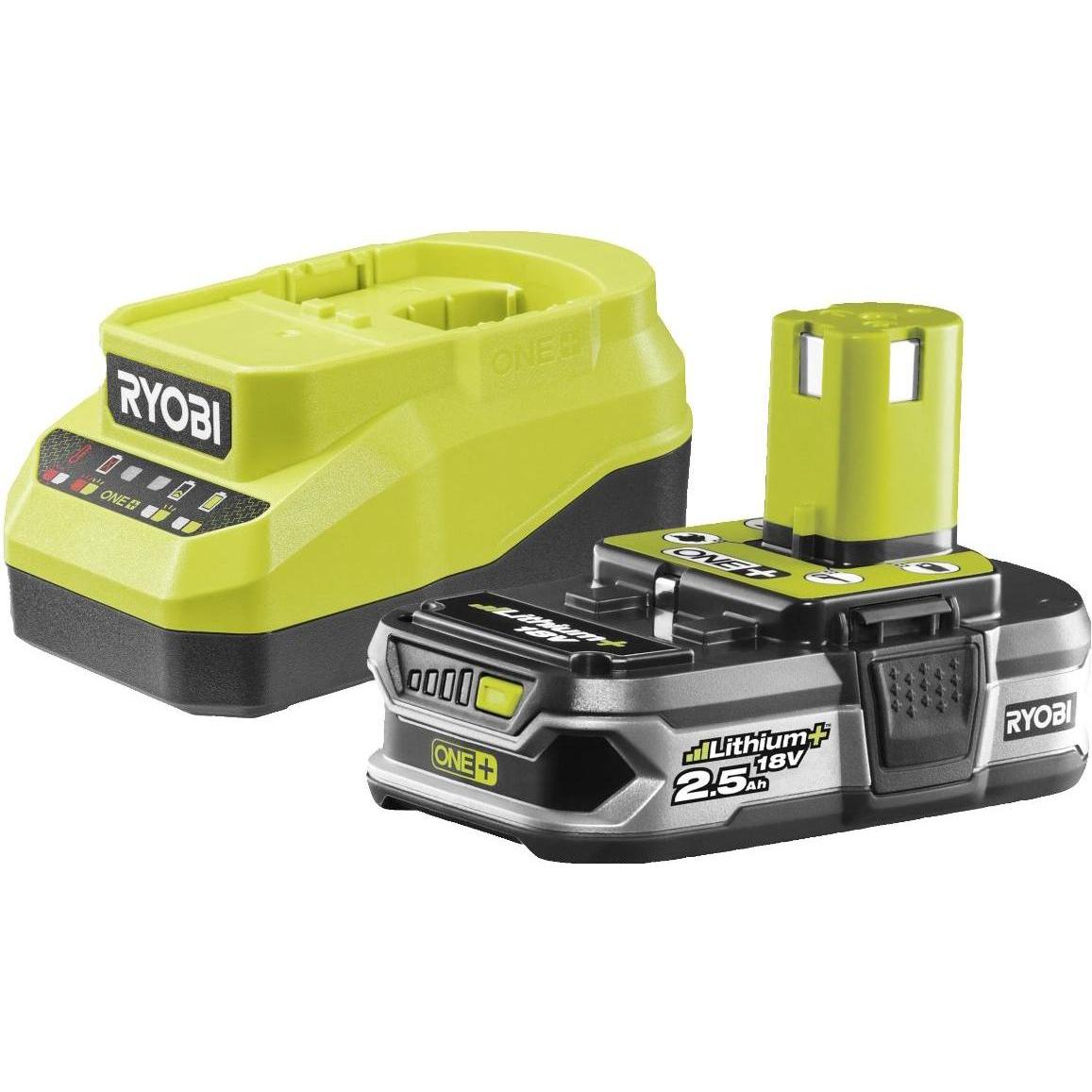Ryobi, Batteria + Caricatore, Akku Starterset 18 V ONE+ 2.5 Ah (18 V)