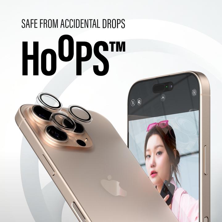 Immagine prodotto PanzerGlass Hoops Protezione trasparente per iPhone '24 6.3" Pro/ 6.9" Pro (1 Pezzo/i, Apple iPhone 16 Pro)
