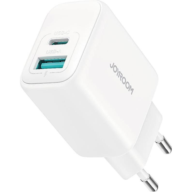 Joyroom Caricatore A Doppia Porta (Usb A+ Usb C) Da 20W (Ue) (20 W, 2 Porte), Caricatore Usb, Bianco