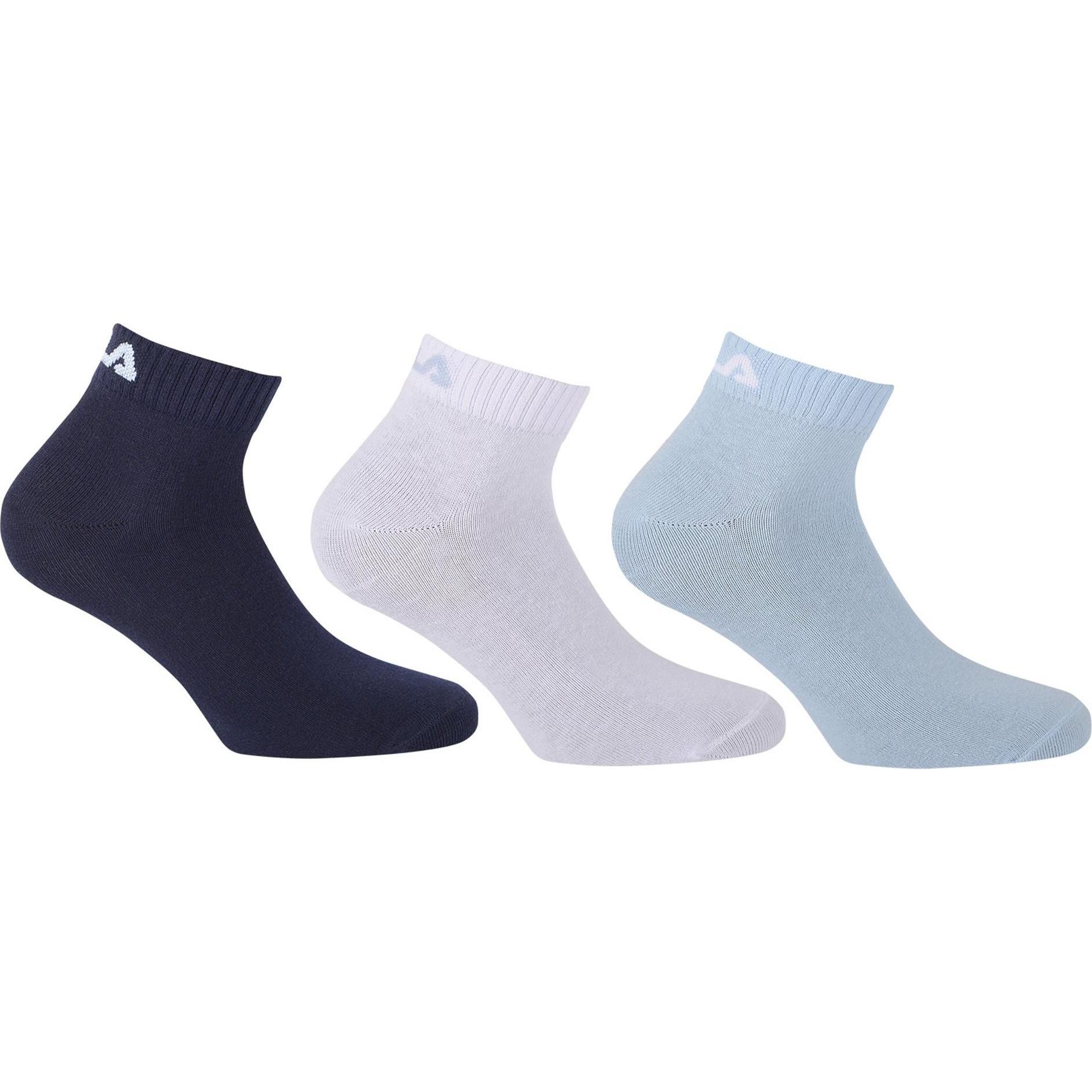 FILA, Herren, Socken, Sneakersocken 3er-Pack, Blau, Weiss, (3er Pack, 39 - 42)