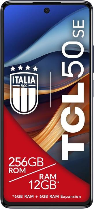 Immagine prodotto TCL Smartphone 4G display FHD+ 90 Hz, 256 GB, 12 GB RAM, camera 50 MP, batteria 5010 mAh (256 GB, Blu, 6.78", Doppia SIM, 4G)