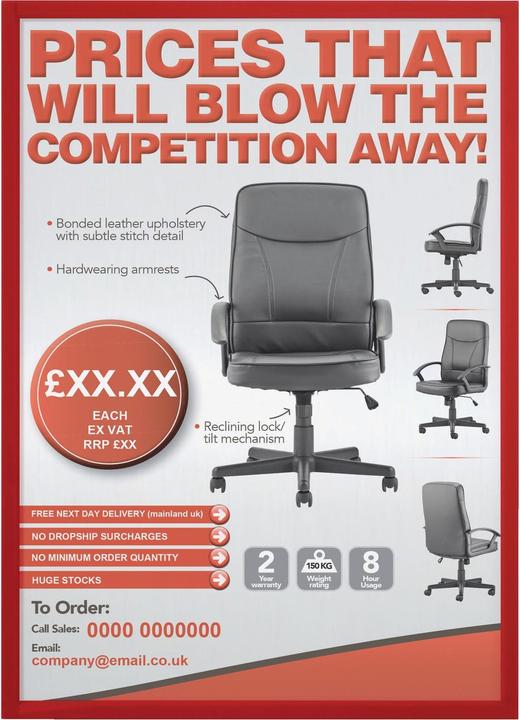 Immagine prodotto Franken Tasca magnetica FRAME IT X-tra!Line, DIN A3, rosso Portadocumenti, trasparente, magnetico, lamina (A3, 1x)