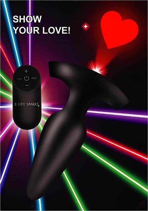 Actual product image XR Brands Laser Heart Small Anal Plug w/ Remote Control