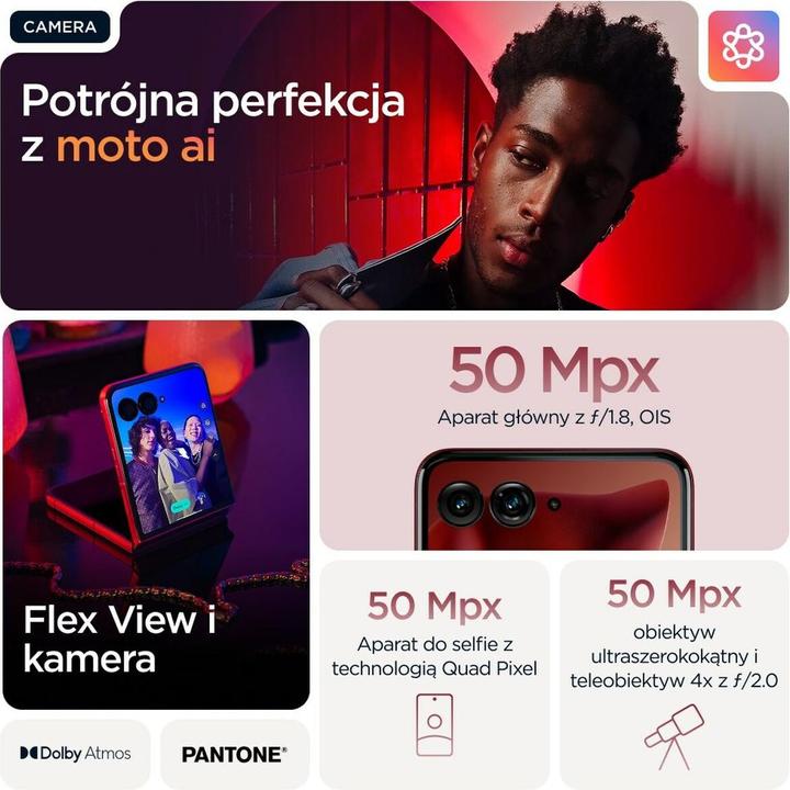 Image du produit Motorola Razr 60 Ultra (512 Go, Pantone Rio Red, 6.96", SIM + eSIM, 5G)