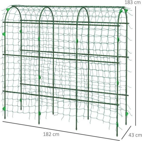 Immagine prodotto Swisshandel24 Traliccio, traliccio regolabile, con rete, per giardino, balcone, acciaio, verde, 43 x 182 x 183 cm (182 cm, 43 cm)