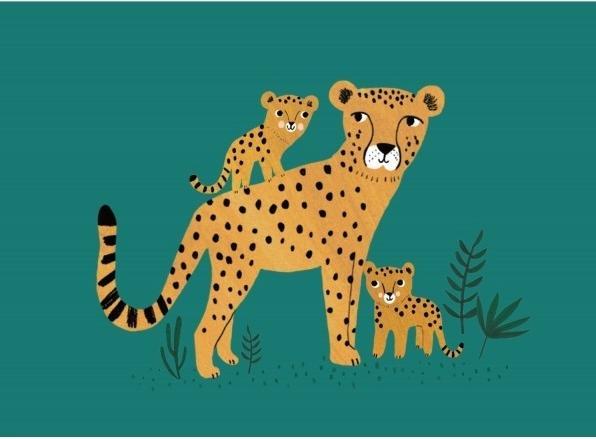 Image du produit Petit Monkey Carte d'anniversaire Guépard avec garçon