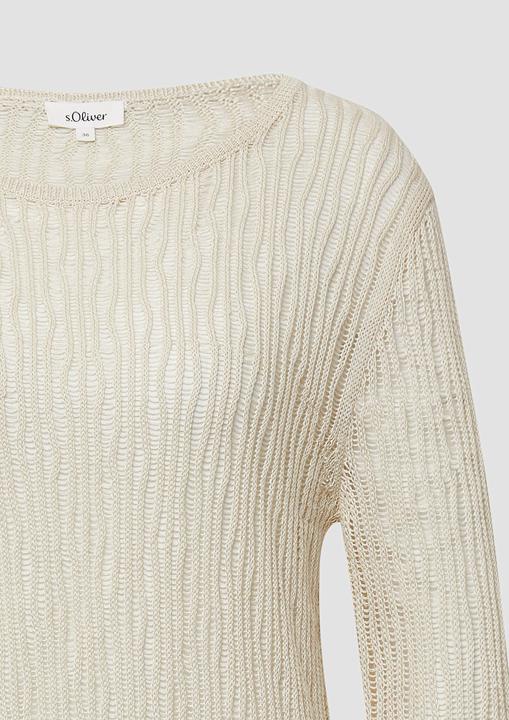 Actual product image S.Oliver Strickpullover Luftiger Strickpullover aus Leinenmix mit Ajourmuster (36)