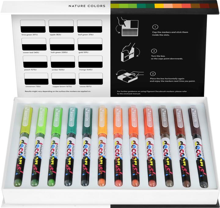 Produktbild Karin PIGMENT DECO BRUSH - Brush Marker (Mehrfarbig, Nature, 12 x)