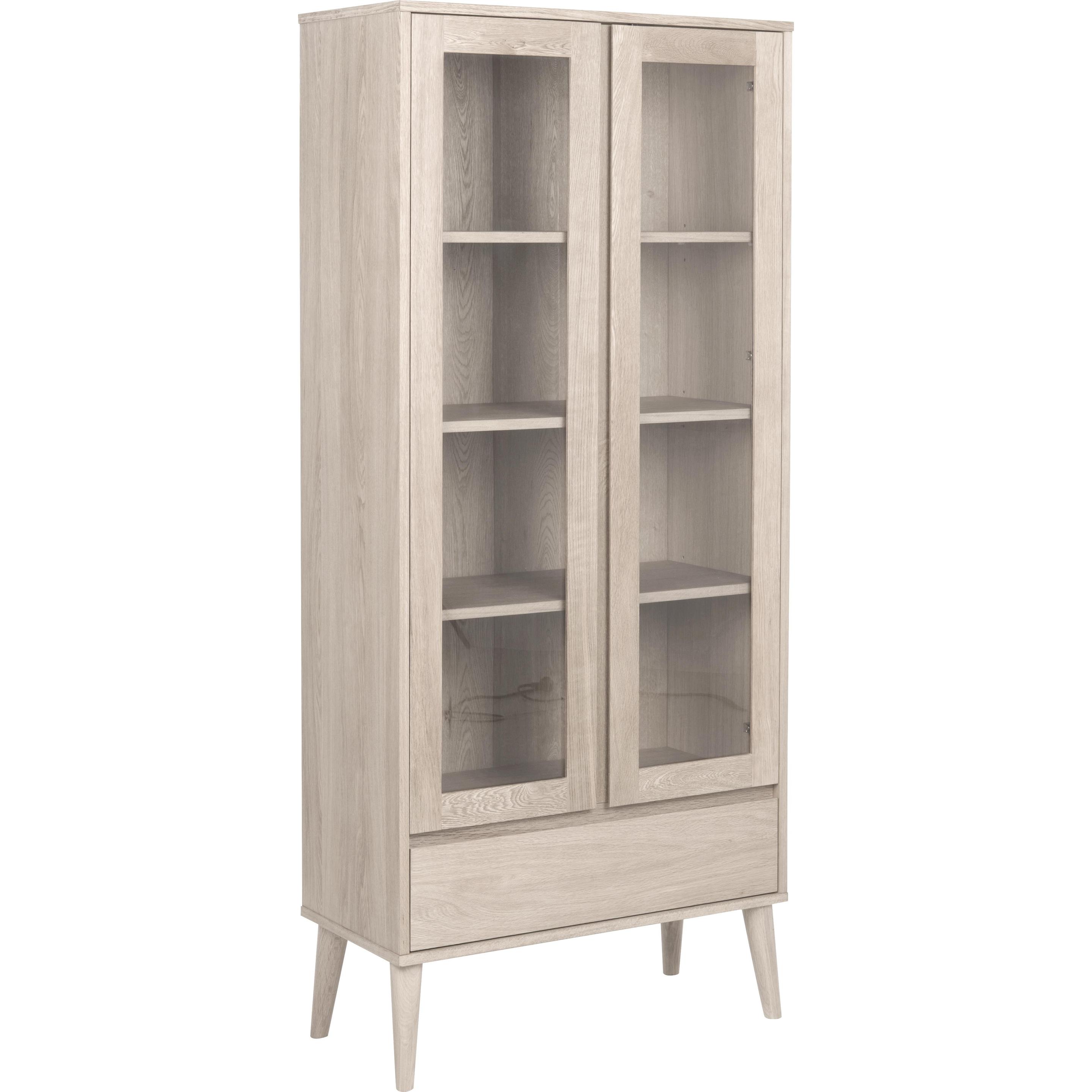 AC Design, Vitrine + Buffetschrank, Vitrine Philli Weiss pigmentiert (80 x 37 x 178 cm)