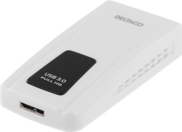 Productafbeelding Deltaco prime usb 3.0 tot dvi/hdmi/vga adapter 2048x1152 vit (5 cm)