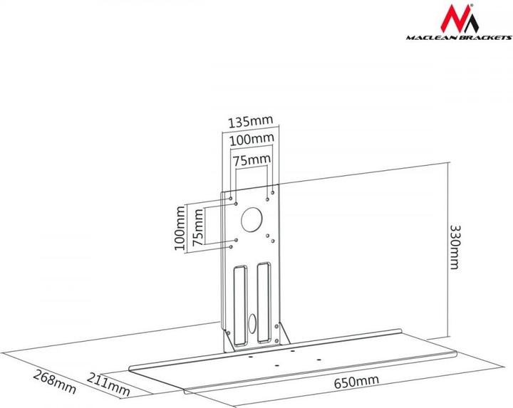 Produktbild Maclean MC-756 (Tisch, 27", 2 kg)