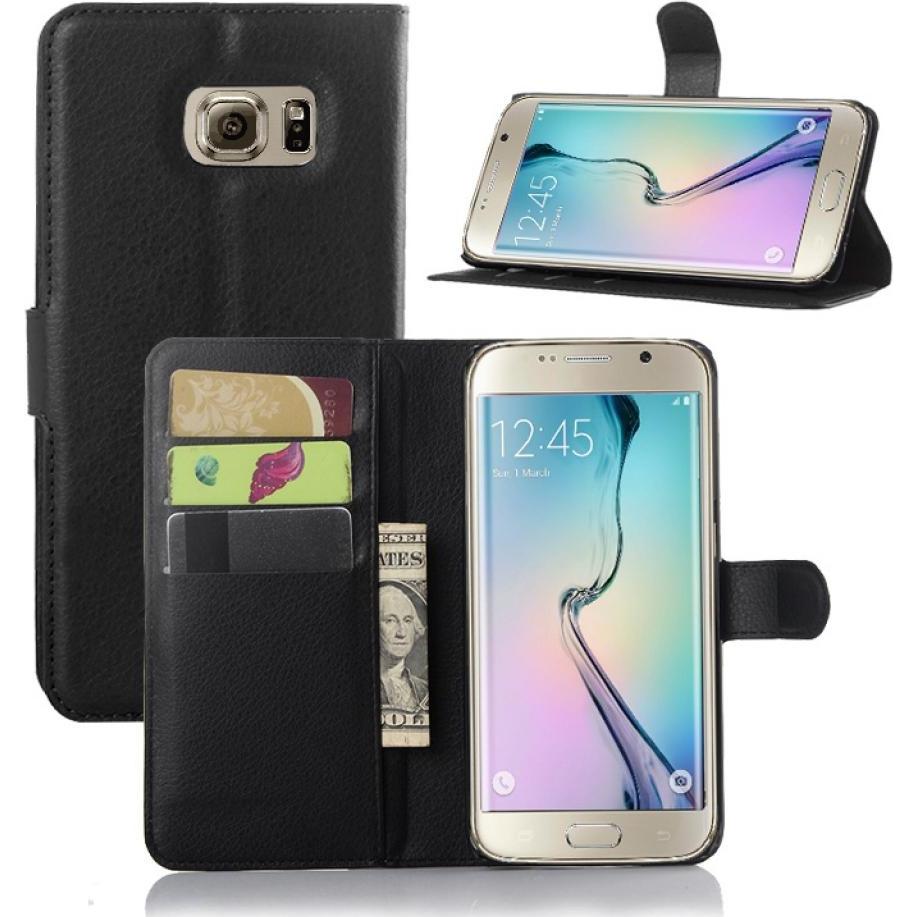 Screenguard Samsung Galaxy S6 Edge Leather Guard Lederhülle (Samsung Galaxy S6 Edge), Smartphone Hülle, Schwarz
