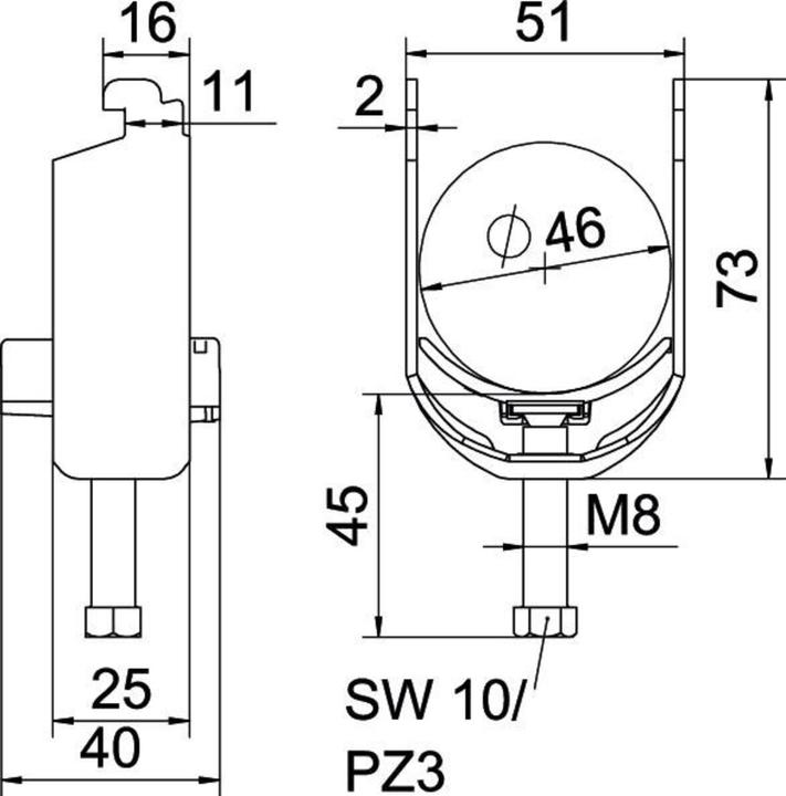 Produktbild OBO Bettermann BS-N1-K-46 FT Bügelschelle 2056 40-46mm tauchfeuerverzinkt 1187238