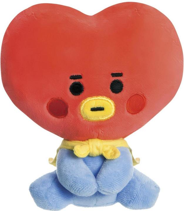 HERMA AURORA - BT21 Official Merchandise, Baby TATA Sitting Doll 5In, Soft Toy, Blue and Red, Blue & Red