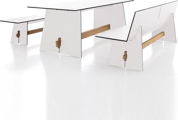 Actual product image Conmoto Tension bench with backrest HPL (220 cm)