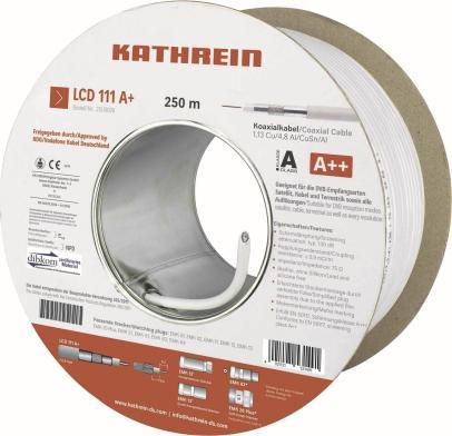 Actual product image Kathrein Coaxial cable LCD 111 A+ 250m coil >110dB (120 dB, Plug socket)