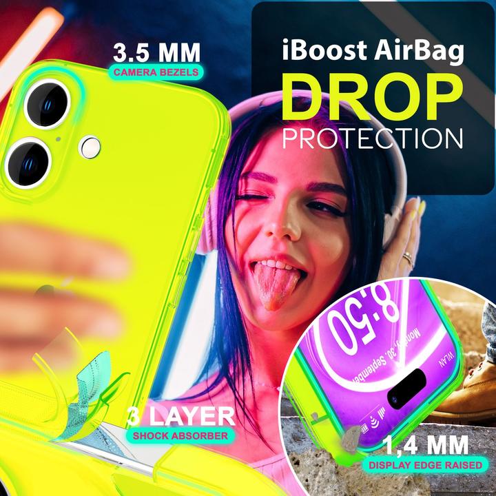 Immagine prodotto Nalia Copertura in silicone trasparente al neon (Apple iPhone 16)