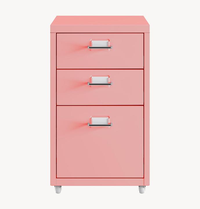 Produktbild En.Casa Rollcontainer Kökar mit 3 Schubladen 48x28x41 cm Rosa (48 x 28 x 41 cm)